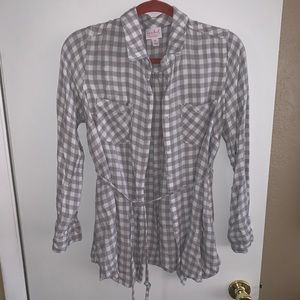 Maternity plaid shirt